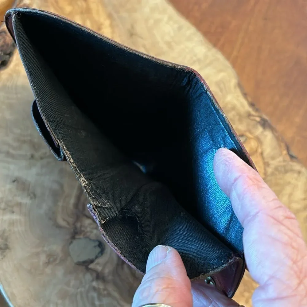 Vintage Leather Billfold Wallet Coin Purse